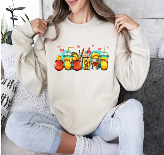 Softball and Coffee Sweatshirt